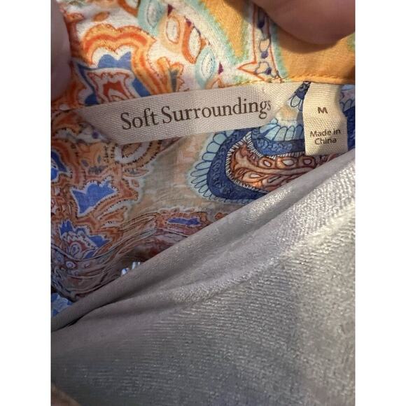 Soft Surrounding Button Up Blouse Women M Boho Floral Rayon Shirt Western - Picture 6 of 11